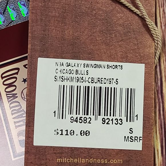 Chicago Bulls Shorts Mens Small Mitchell & Ness Galaxy Reflective NBA Basketball - Picture 8 of 16